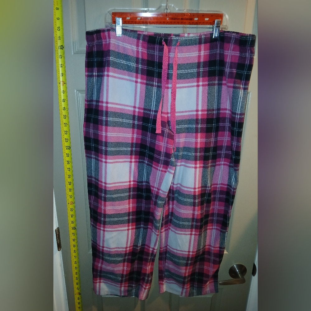 Women's 2XL Pink Plaid PJ Pants